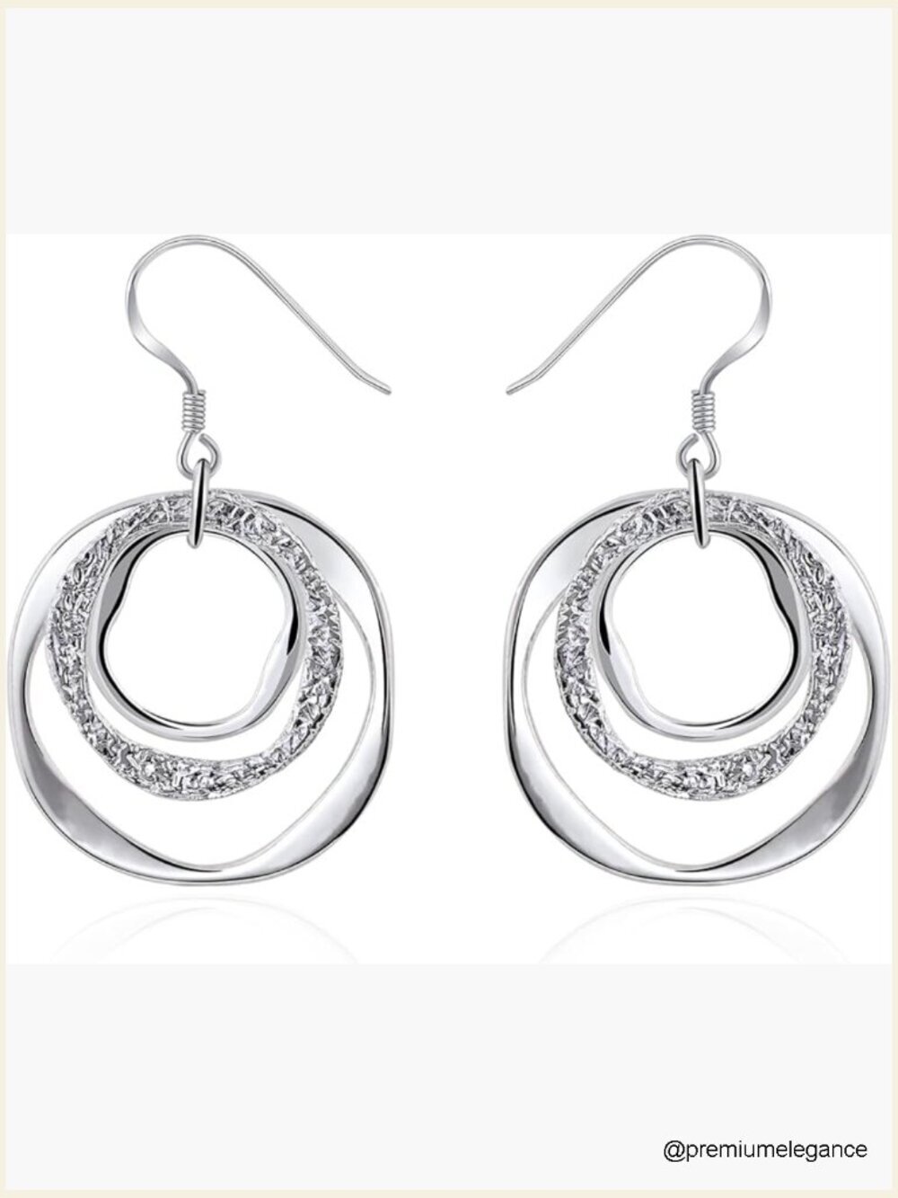 925 Sterling Silver Geometric Drop Earrings Hypoallergenic